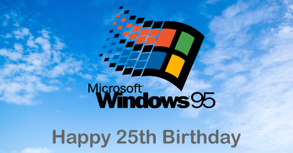 25th Birthday Windows 95 Twitter